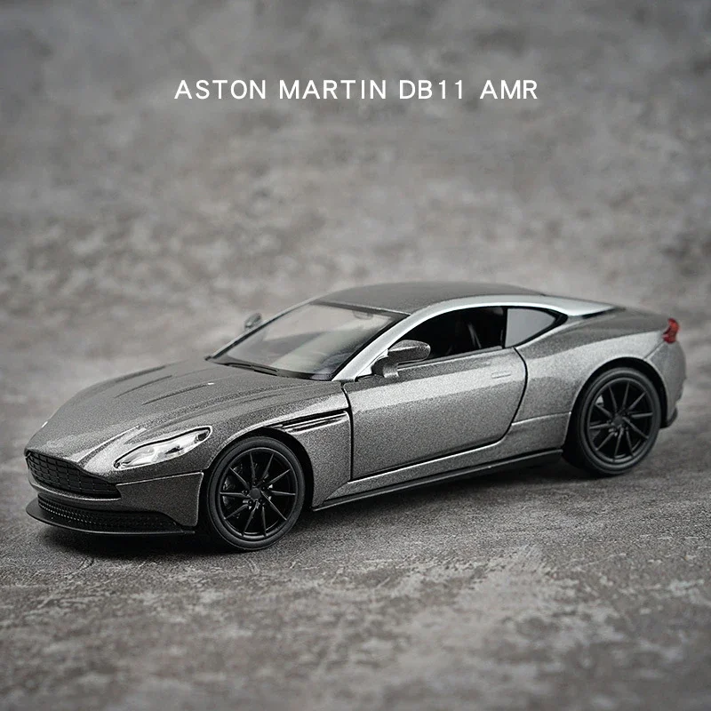1:32 Aston Martin DB11 AMR металлические игрушечные автомобили, литые модели в масштабе, детский подарок с функцией откидывания, музыкальная фотография