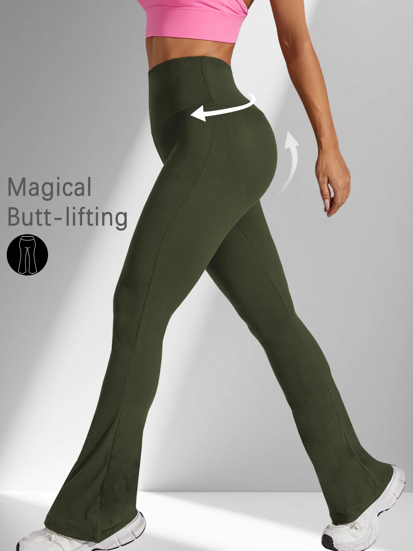 Womens Super Soft High Waisted Flare Leggings Image 12