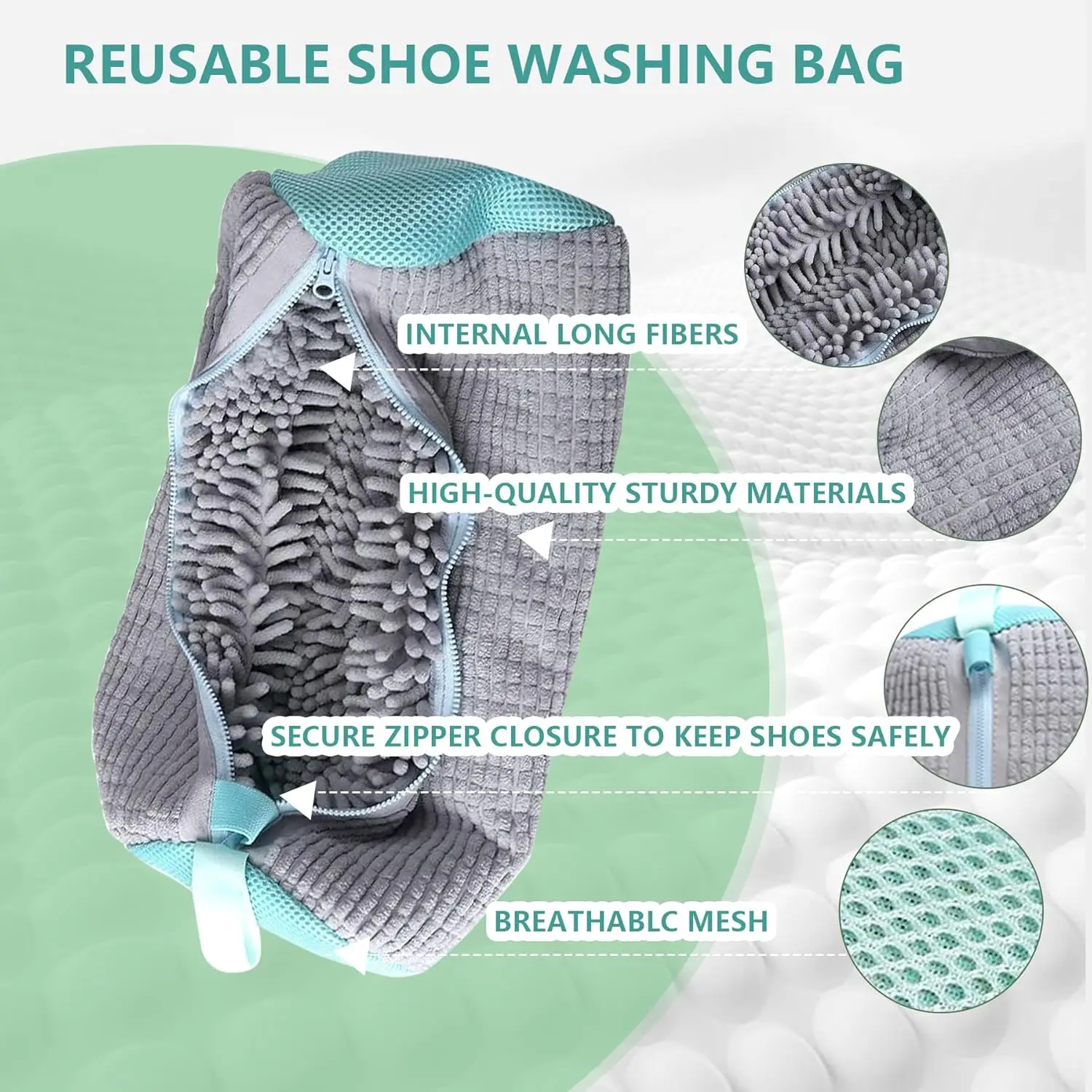Shoe Washing Bag Reusable Laundry Shoe Bag 360&deg; Wrap-Around Cleaning for Washing Machine Washer Dryer Sneaker Gym Shoes laundry bag,shoe washing bag