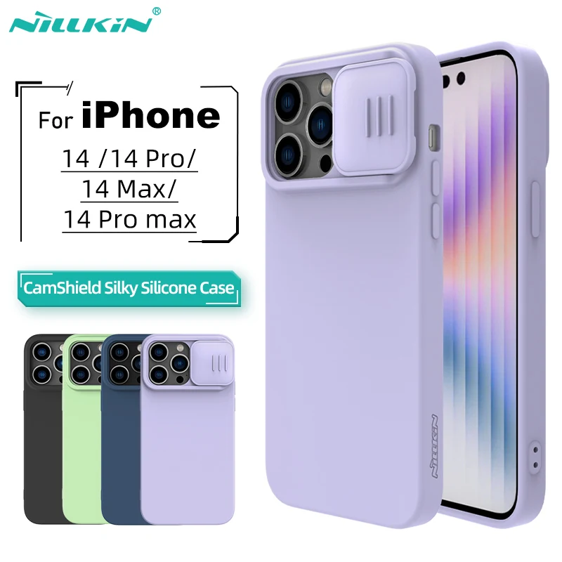 

For iPhone 14 Pro Max Magnetic Case NILLKIN CamShield Silky Liquid Silicone Slide Camera Protection Cover For iphone 14/14 Pro