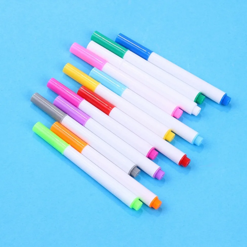 12Set Different Colors Water-Soluble Liquid Chalk Children's Drawing Non-dust Board Chalk Removable Marker Pen Teacher Supplies