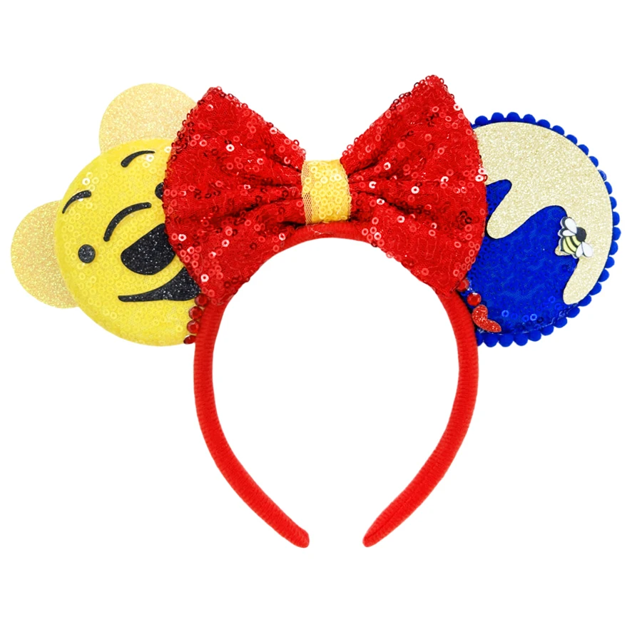 Birthday Girl Minnie Mouse Ears Headband Bee Winnie the Pooh Bear Girl Piglet Tigger Hair Accessories Women Roo Eeyore Hairband 5