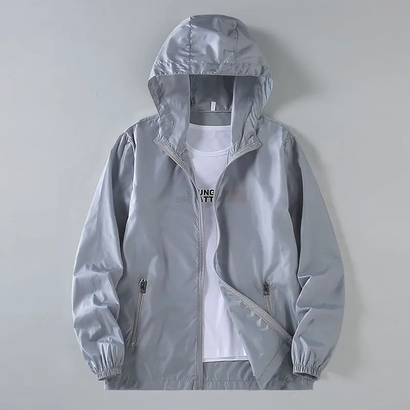 

Summer Sun Protection Skin Thin Jackets Mens Breathable Ultra-Light Windbreaker Men's Casual Hiking Fishing Hooded Coats B54