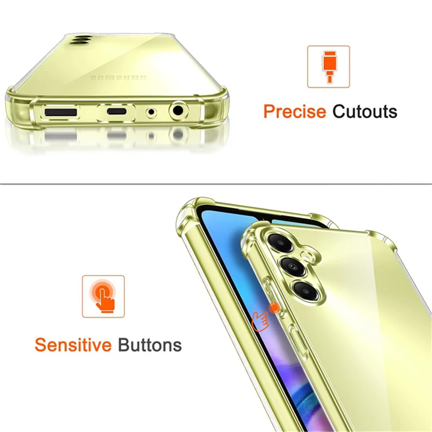3-in-1,Glass+Case for A05 A05s A15 A25 A35 A55 A16 A26 A36 A56 Shockproof Silicone Phone Cases Samsung Galaxy A25 5G Cover 5