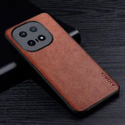 Premium Retro Litchi Pattern Leather Phone Case with Enhanced Texture for Vivo iQOO 15R (Brown)