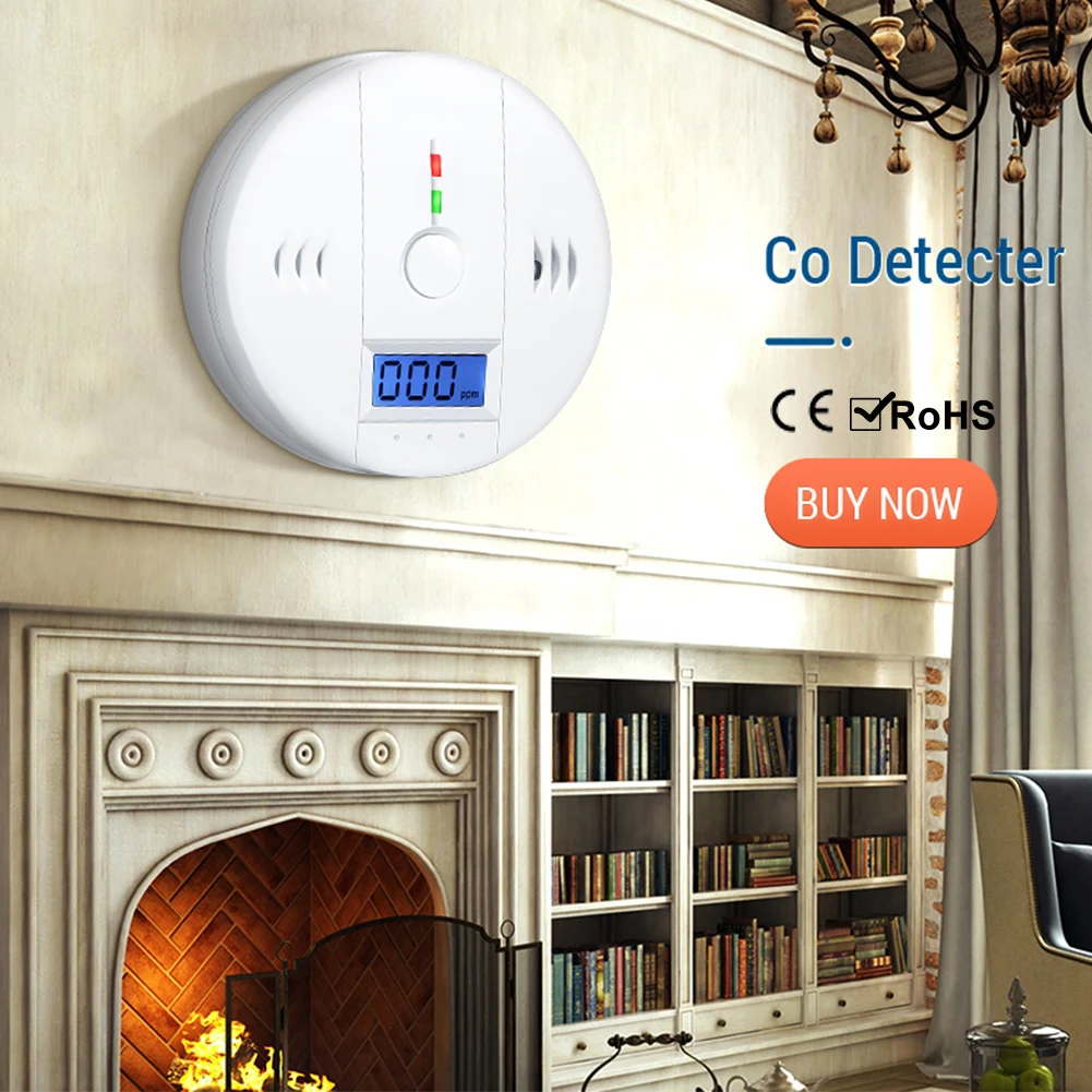 CO Sensor High Sensitive Wireless Carbon Monoxide Poisoning Smoke Detector Warning Alarm Detector LCD Indicator for Home home security 110db warning high sensitive lcd photoelectric independent co gas sensor carbon monoxide poisoning alarm detector