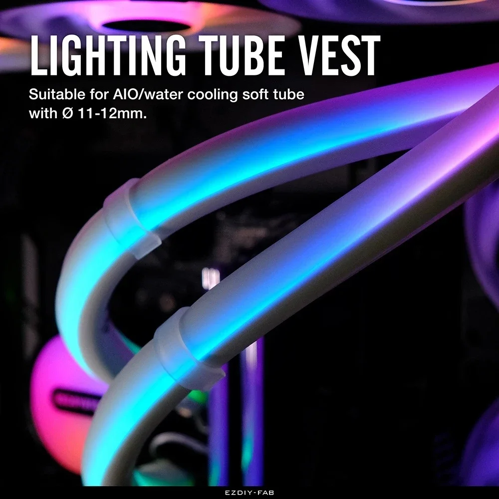 Ezdiy-fab Shenguang Água Tubo de Refrigeração 5v Argb 3pin Sync Faça Você Mesmo Decorativa Água Refrigeração Neon Embalagem Colete - Imagem 5
