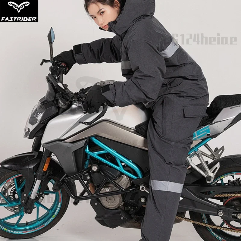 New Motorcycle Riding Protective Suit Winter Warm Plus Velvet Thickening Riding Split-leg Suit