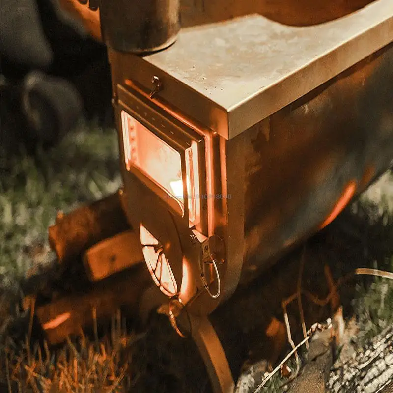 Titanium Folding Tent Stove – Charcoal & Firewood Outdoor Heating Furnace 1