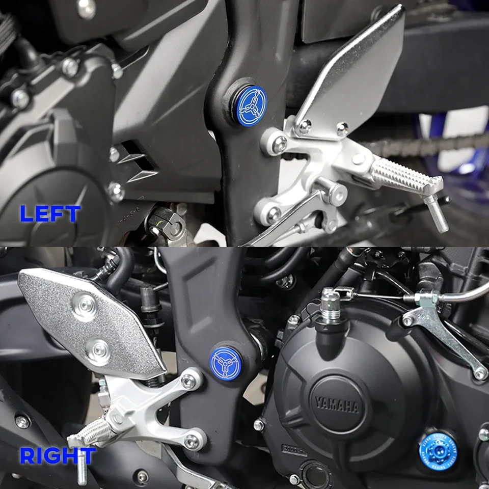 CNC Frame Hole Decorative Cap Cover For Yamaha MT03/MT25 / YZF R3/R25 - Pair, Black Anodized