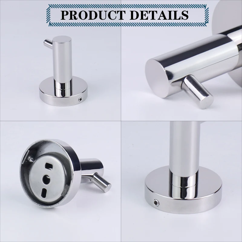 Robe hook SUS304 single hook wall-mounted screw fixation simple style hotel accessories