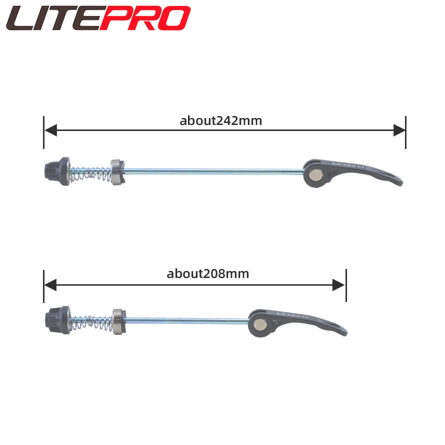Litepro 접이식 자전거 바퀴 꼬치, 알루미늄 합금 퀵릴리즈 레버, MTB 산악 자전거 휠셋, QR 로드