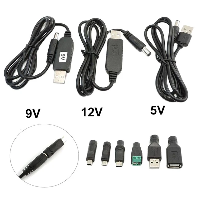 Usb 5v zu dc 5v 9v 12v micro usb mini 5pin typ c männlich weiblich power  boost line stecker step up modul konverter adapter kabel p1 - AliExpress