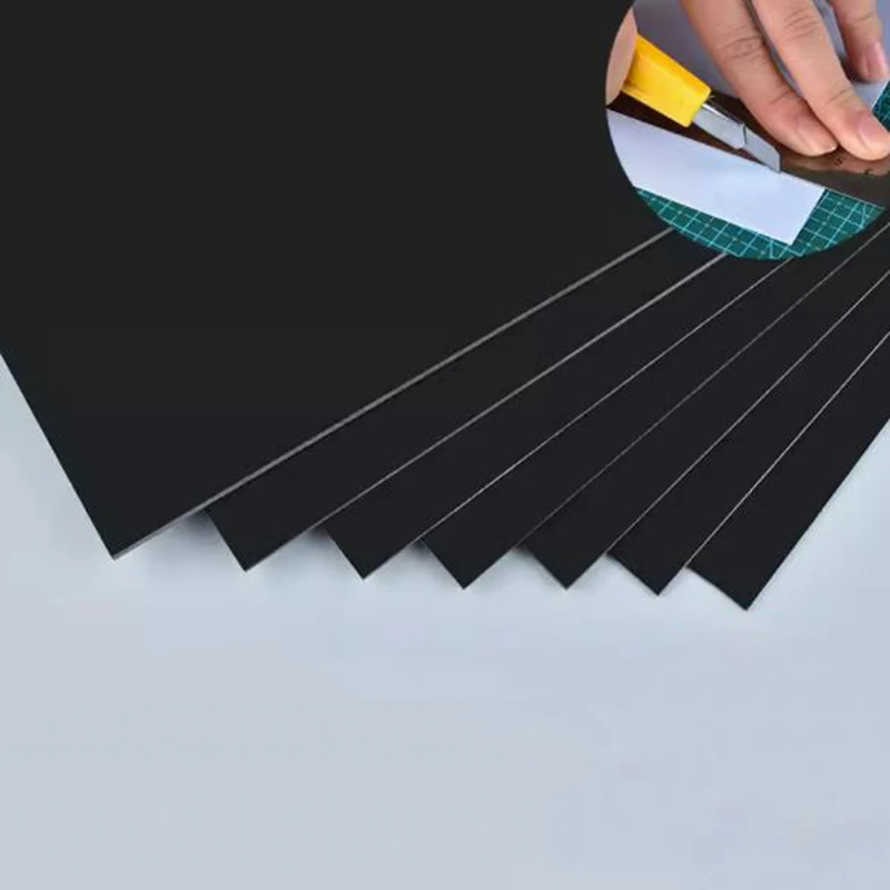 1 個黒 ABS プレート硬質ゴムプレートプラスチックボード壁マニュアル 