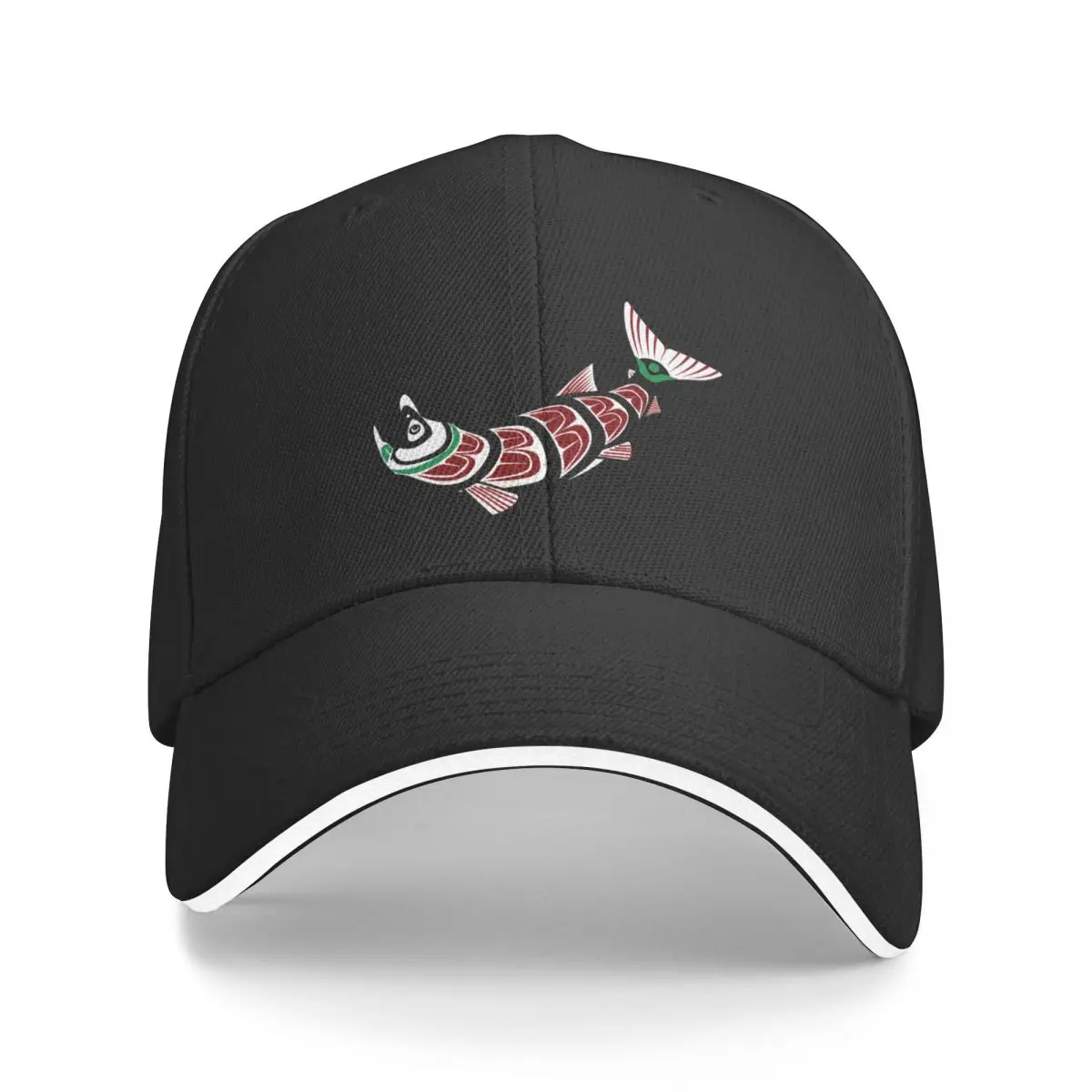 

Haida Salmon Baseball Cap Bobble Hat Snapback Cap foam party Hat Hats Woman Men's