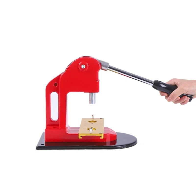 Button Maker Pins Red Badge Making Machine Manual Operation Punch Metal Button Tool for School DIY Crafts Without Mold