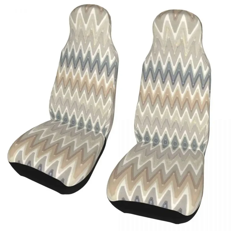 

Zigzag Car Seat Cover Bohemian Geometric Automobiles Seat Covers for Cars Trucks SUV or Van Auto Protector Accessories 2 PCS