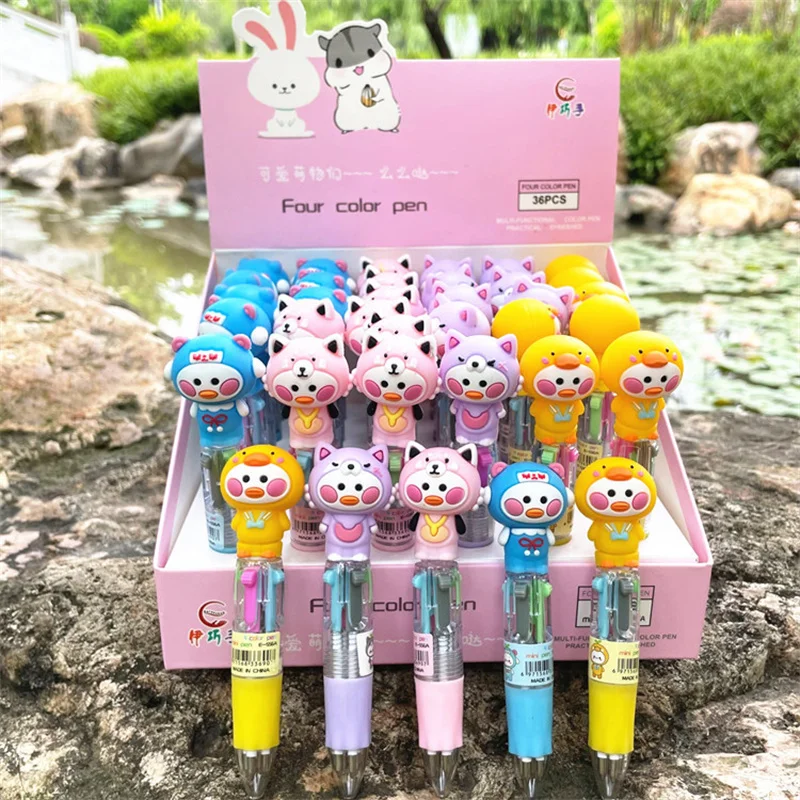 

36 Pcs/Lot 0.5mm Kawaii Gel Pen Cartoon Animal Ball Pens Mini Little Dinosaur Ballpoint Pen Kids School Office Writing Supplies