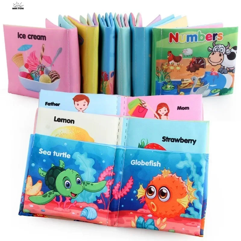 1PC Baby Cloth Book Kids Infant Early Learning Educational Animal Tails Fabric Books Develop Cognize Reading Puzzle Book Toys 5
