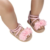 FOCUSNORM 5 Colors Newborn Infant Baby Girls Casual Sandals Flower Patchwork Bandage Soft Sole Non-Slip Princess Flat Shoes 3