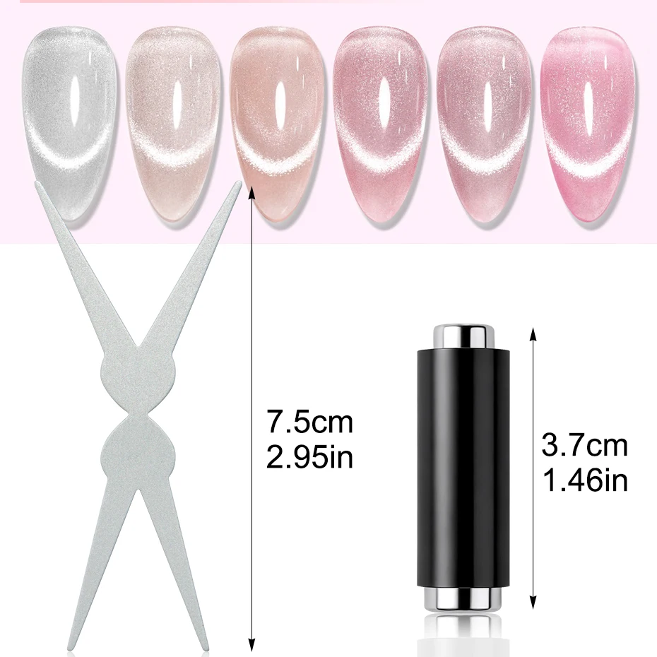 2 stücke Cat Eye Nagel Magnet Set Schere-förmigen Cat Eye Magnete Französisch Spitze Effekt Magnetische Gel Polnisch Zylinder Nail art Magnet Werkzeuge – Detail 6