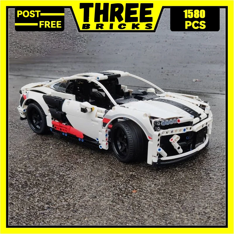 

Moc Building Blocks Classic R8 Coupe Car Model Technology Bricks Vehicle Legendary Sportscar DIY Toys For Kids Children