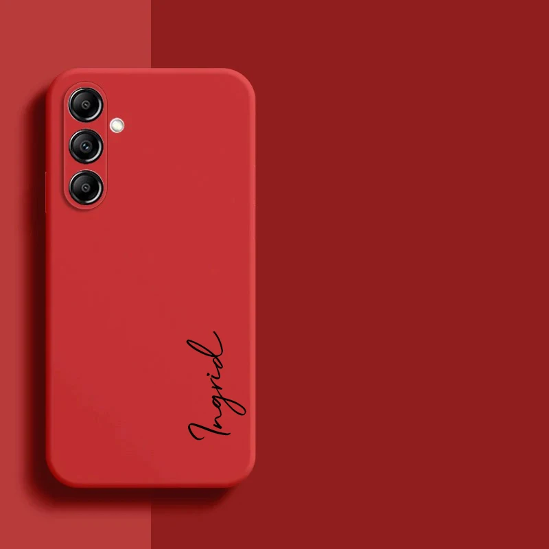 Customized Personalized Luxury Soft Liquid Silicone Case Cover with Initials