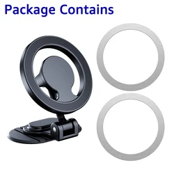 Magnetic 360° Rotation Foldable Car Phone Holder (Black)