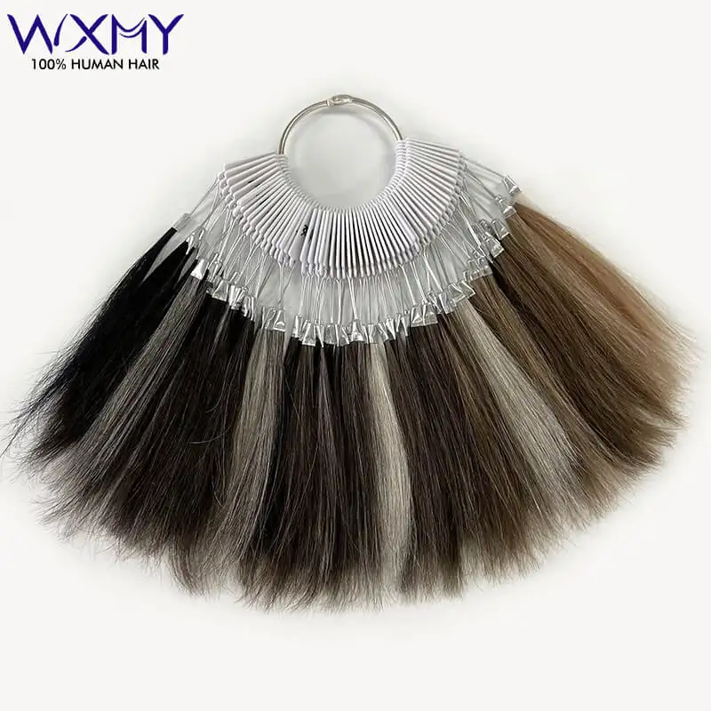 Human Hair Color Ring For Men Toupee 61 Colors For Salon Wholeseller