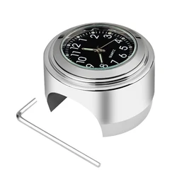 Luminous Dial Motorcycle Handlebar Clock and Thermometer 22 - 25mm Mount (Clock Black)