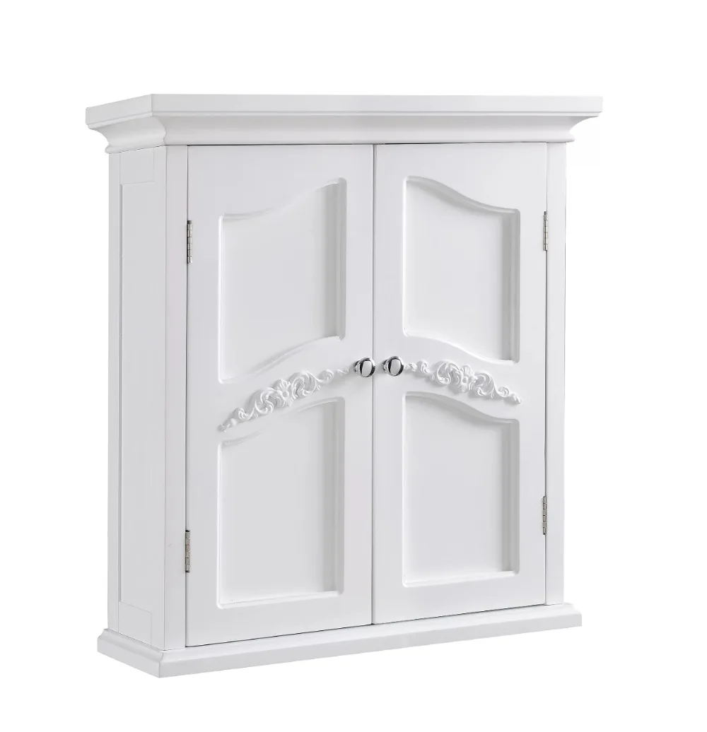 

Bathroom Vanity Versailles Wooden Wall Cabinet With 2 Shelves Closets for Washing Baths White Furniture Fixture Home Improvement