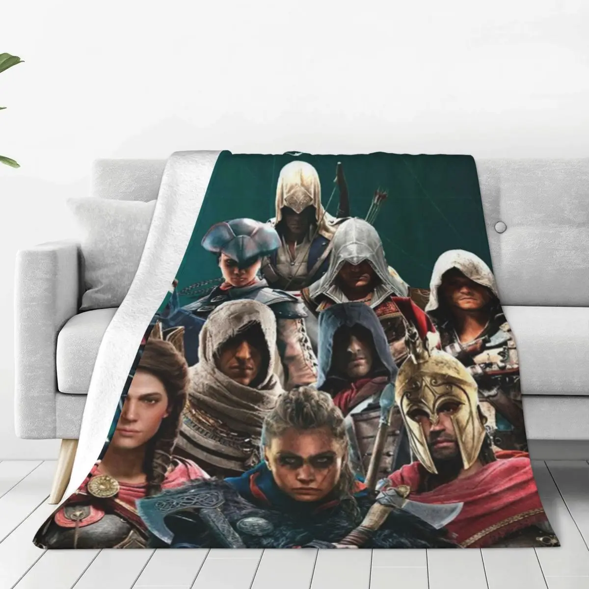 Assassins Creed Mirage Game Lover Coperte Flanella Inverno Multi-Funzione Coperte Calde Per Copriletto Camera Da Letto Di Casa