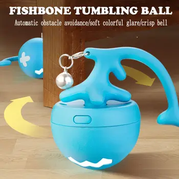 Pet toy fish bone spinning ball for cats to relieve boredom, automatic electric cat teasing toy ball, pet supplies 3