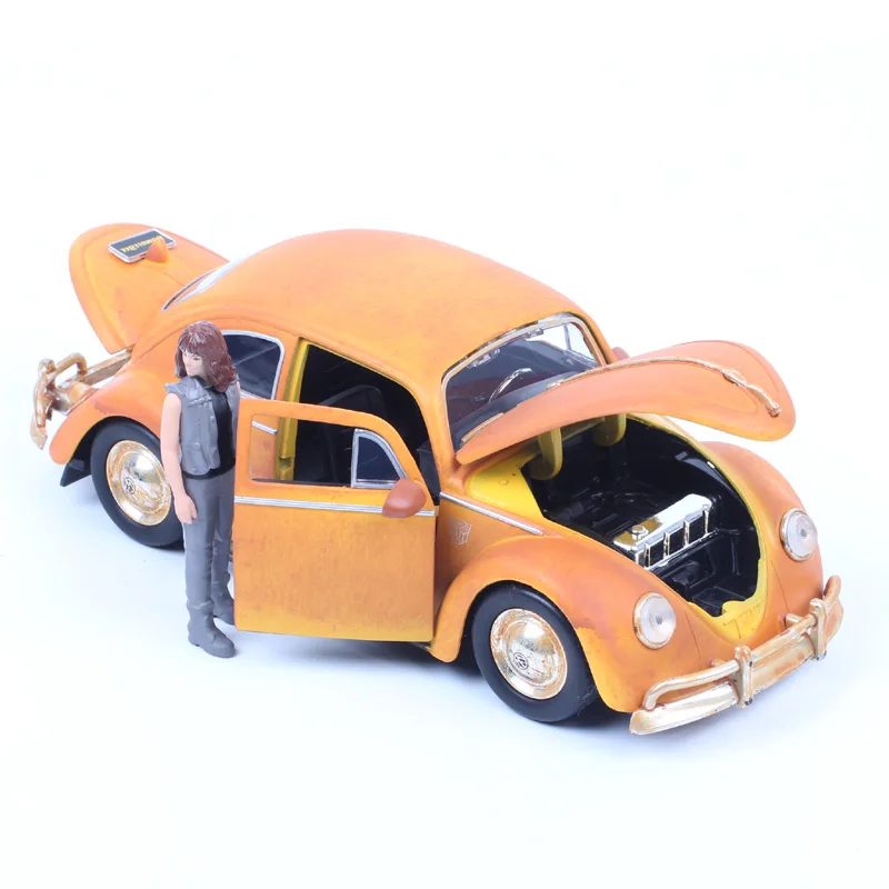 No Box Jada Hollywood Rides 1:24 Scale Classic VW super Beetle Action Figure Charlie Diecasts & Toy Vehicles Car Model Orange no box jada 1 24 scale classic 1958 cadillac series 62s with action figure freddy krueger diecasts