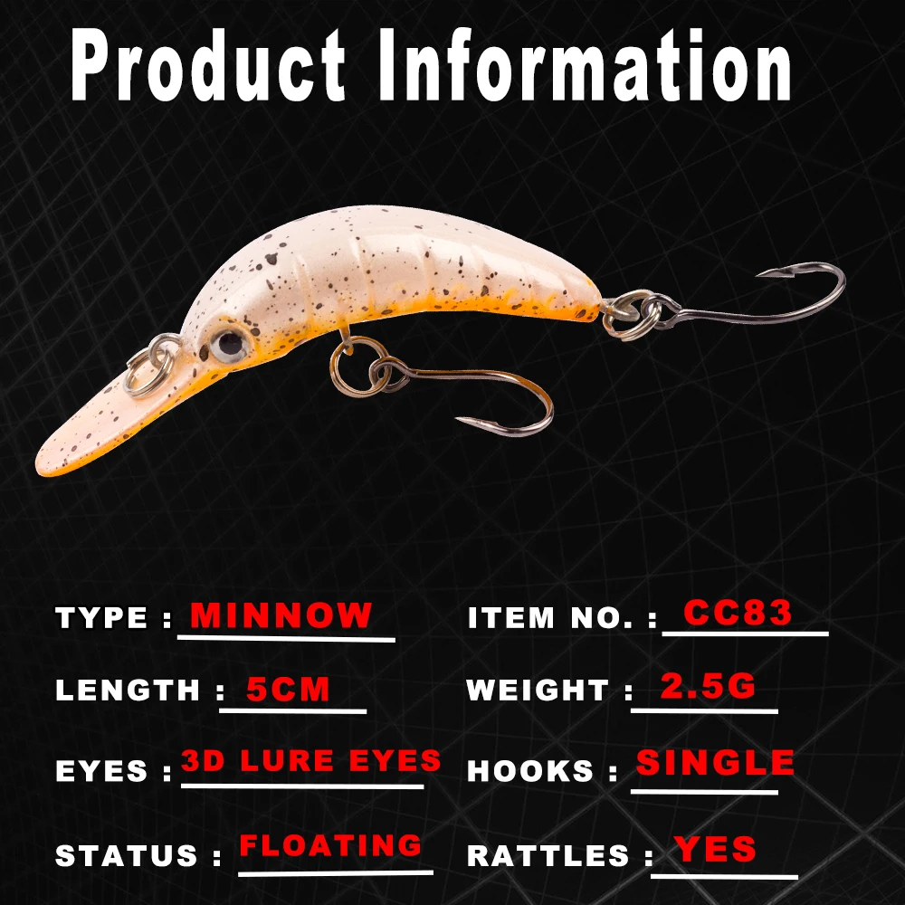 AYWFISH 1.5G / 2G / 2.5G Minnow bas alabalığı yüzen sert plastik yemler  olta takımı yapay yem Mini krank yemi sallantıyı