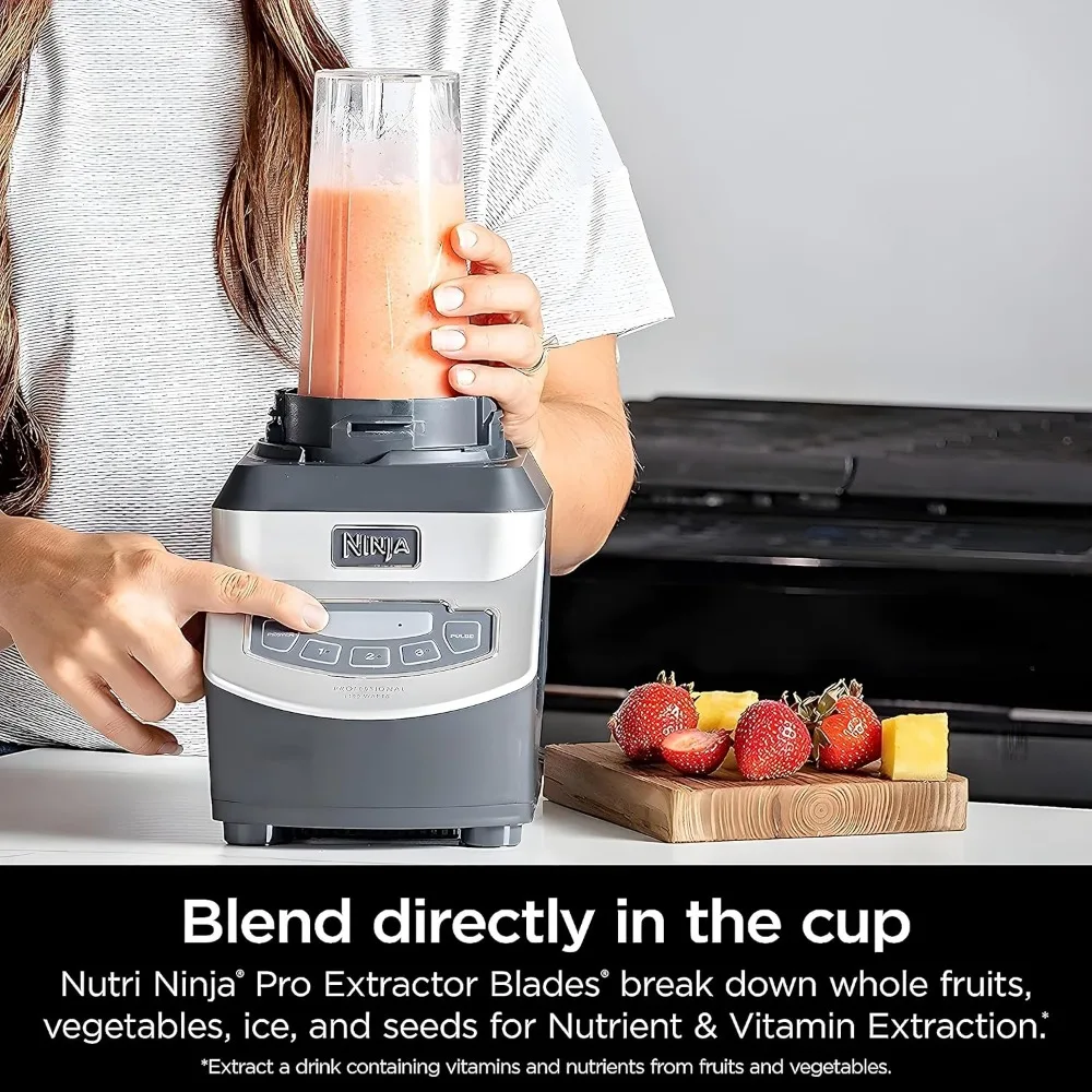 Professional Compact Smoothie & Food Processing Blender, 1100-Watts, 3 Functions -for Frozen Drinks, Smoothies 6