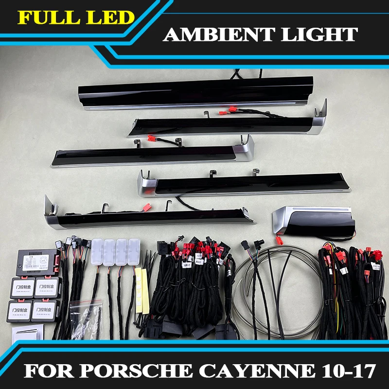 Luce Ambientale Inter Door Per Porsche Cayenne 2010 - 2017 Copertura Dello Specchio Pulsante Di Regolazione Controllo App Lampada Per Interni Auto Atm