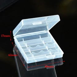 4 - Slot Battery Storage Box with Secure Clips - Hard Plastic Case (1pcs White)