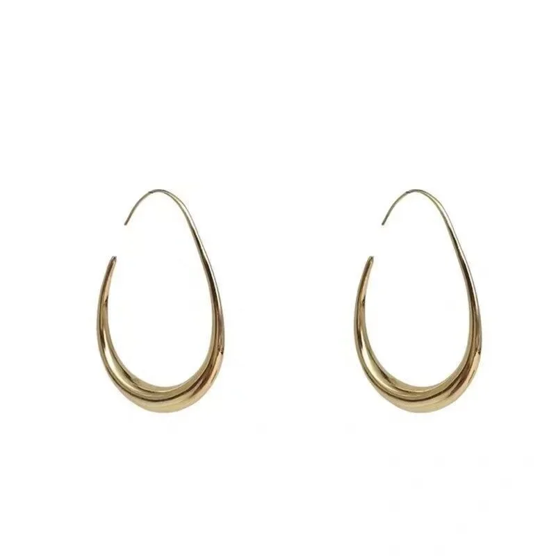 Hot Sale Geometric Oval Hoop Earrings for Women Simple Desgin Earrings Party Wedding Fashion Jewelry Accessories 5