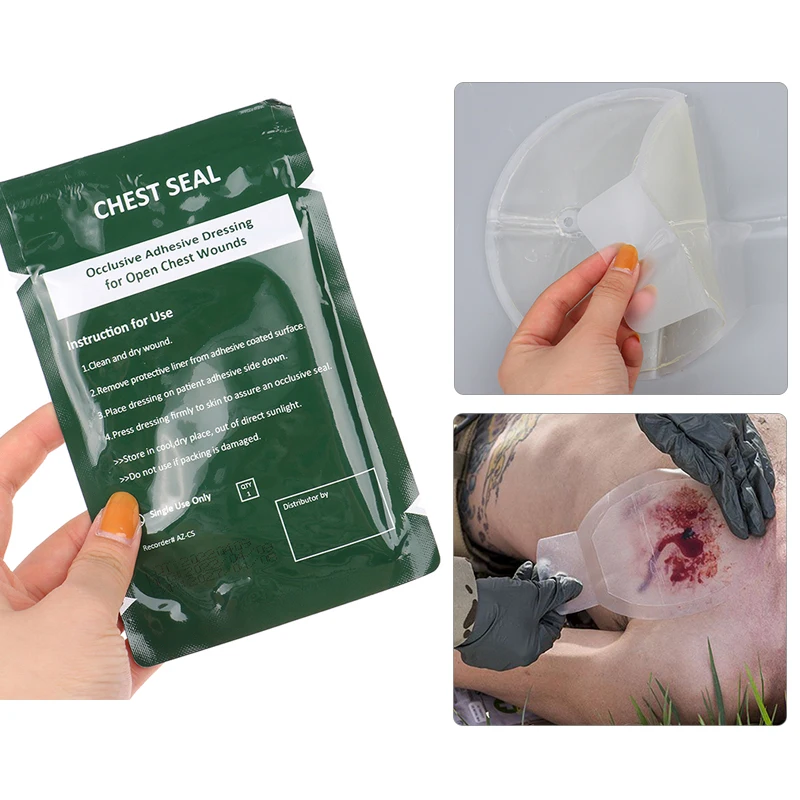

1PC Safety Survival Emergency Trauma Sticker Chest Seal Vented First Aid Patch Outdoor First-Aid Chest Patch