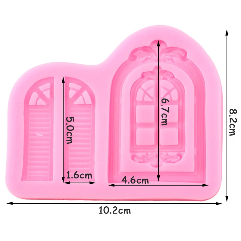 3D Door Window Silicone Mold Frame Border Fondant Cake Tool Kitchen DIY Fudge Cookies Chocolate Mold Plaster Clay Decoration silicone mold cake decorating tools