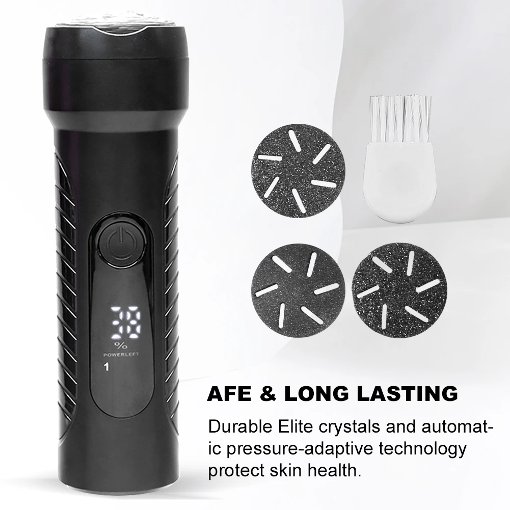 Electric Callus Remover Grinding Heel File Rechargeable Exfoliator Pedicure Machine with 3 Head & Brush Foot File for Men Women 2