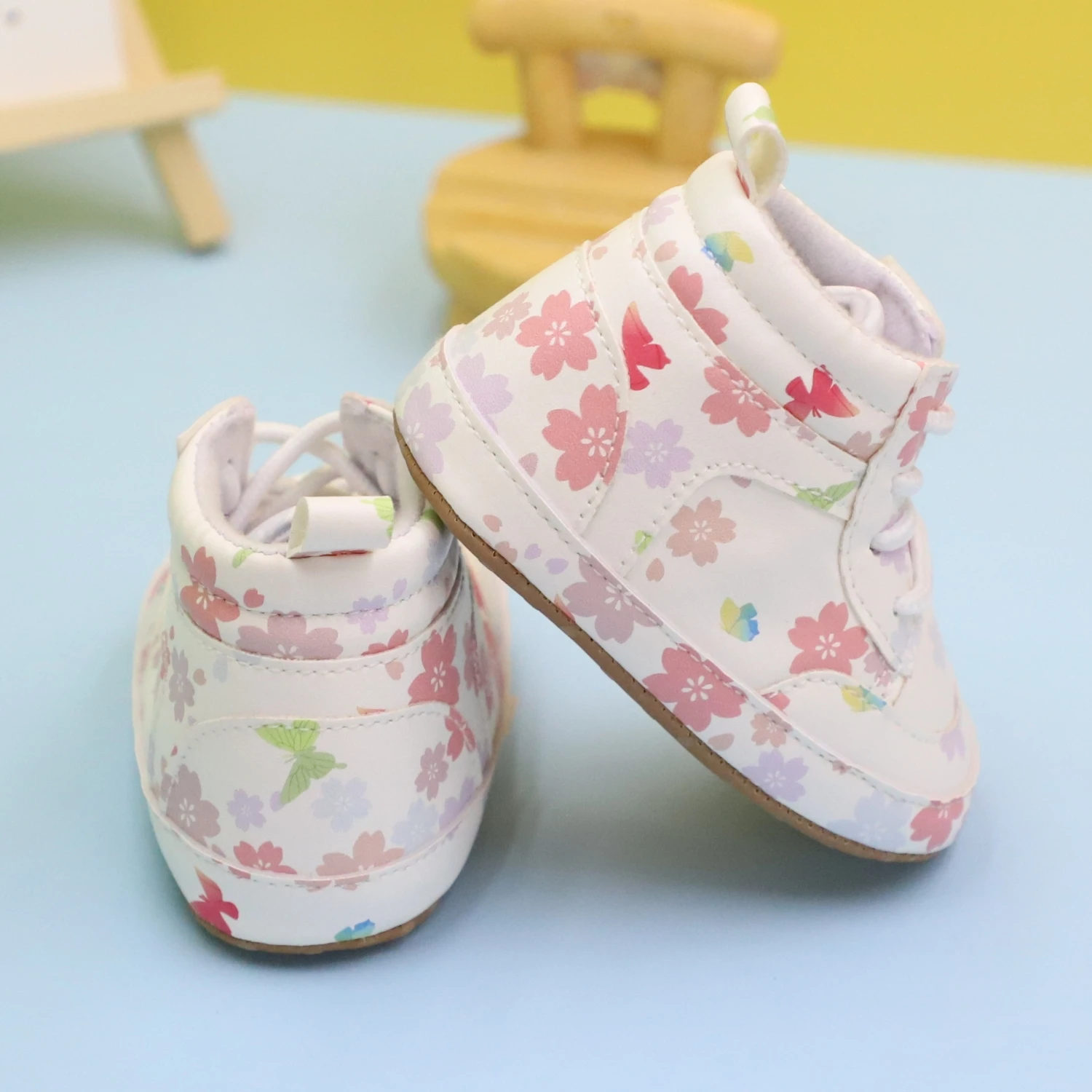 Baby Toddler Shoes, Printed Butterfly Style Baby Girl Toddler Sneakers, Fashionable Non-Slip and Anti-Kick, Autum and Winter 4
