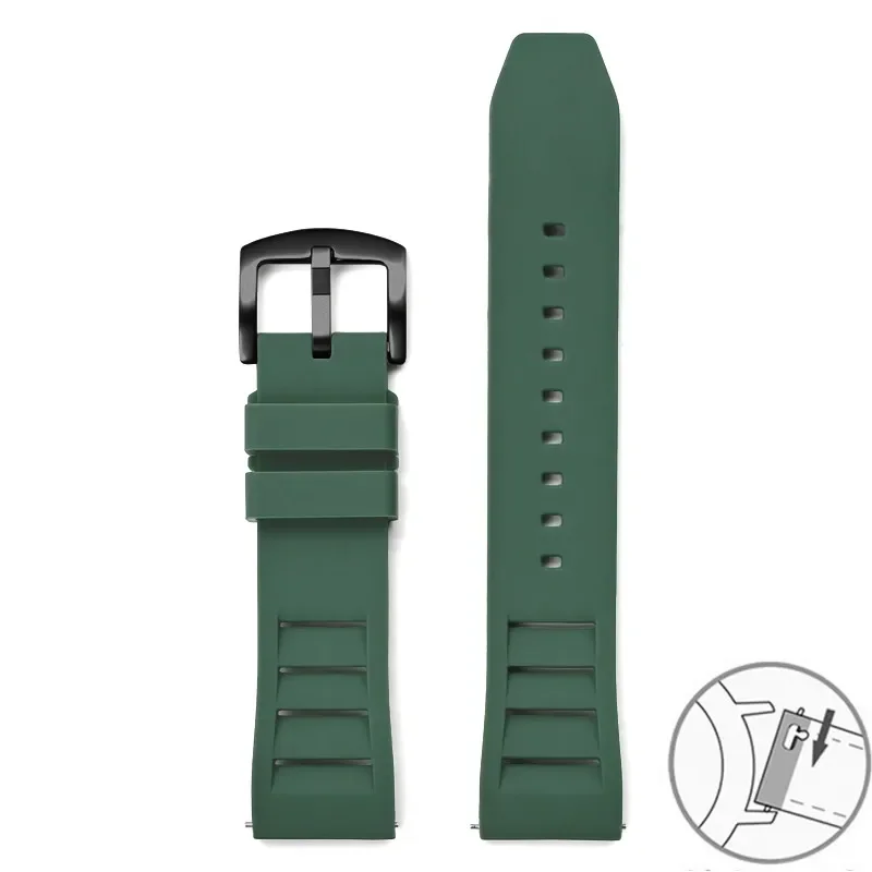 Breathable Silicone Waterproof Sport Watch Band with Quick Release