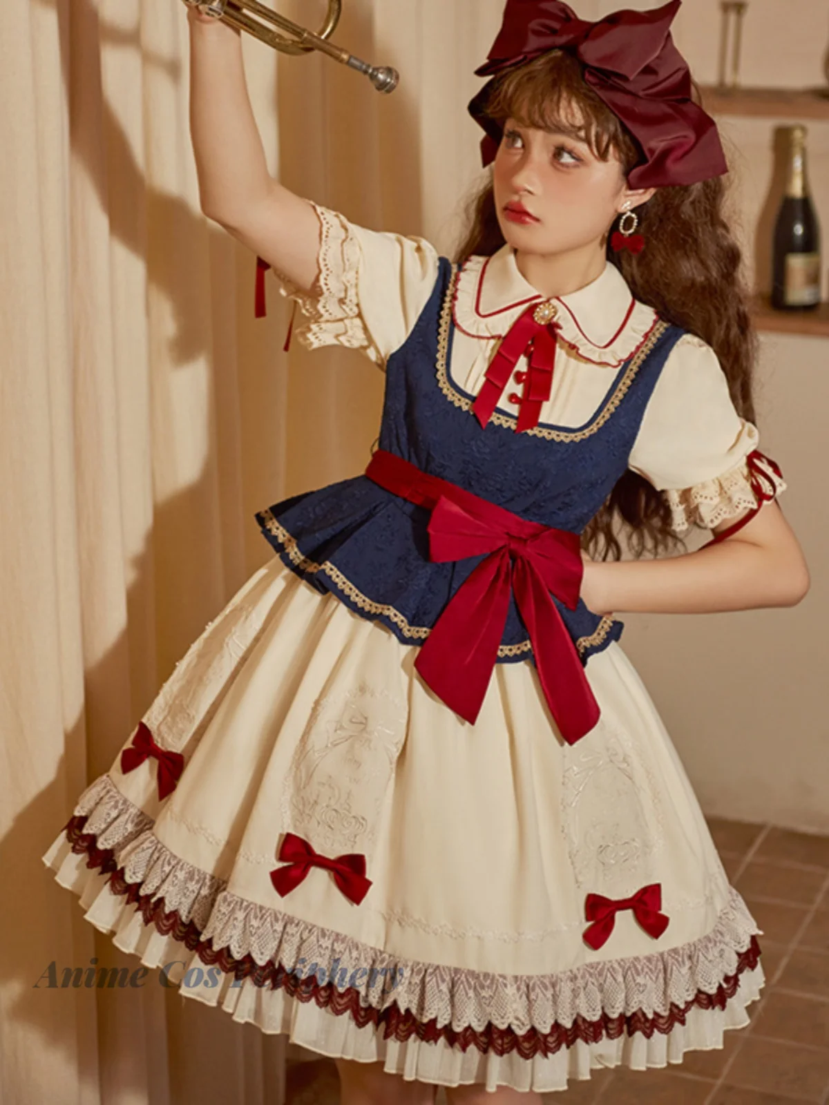 

Lolita Dress Flower Wedding Tea Party Classical French Style Lolita Dresses Summer Vintage Cosplay Loli OP Sweet and lovely prin
