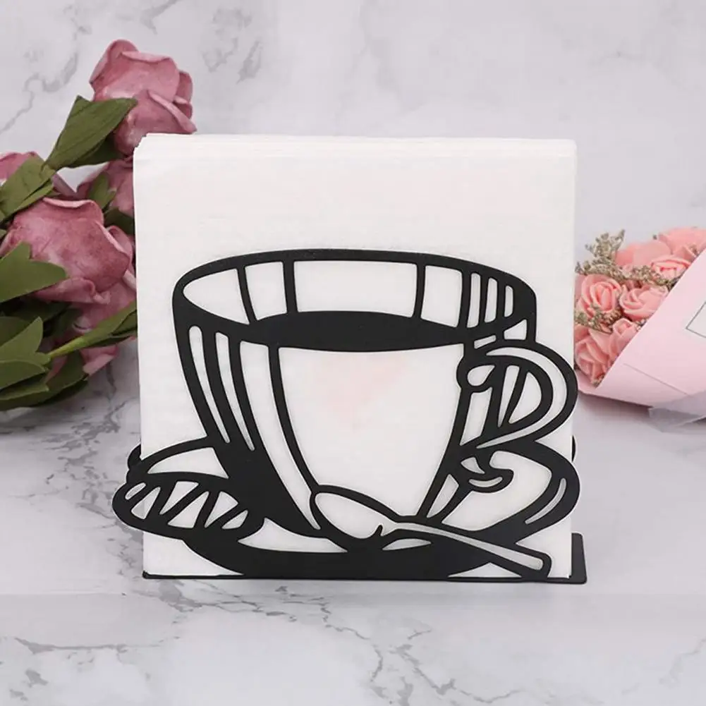Napkin Holder Coffee Cup Shape Hollow Out Keep Neat Wet Wipes Paper Towel Holder Household Supplies 6
