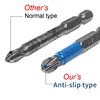 Magnetic Screwdriver Bits Set PH1 PH2 PH3 PZ1 PZ2 PZ3 Anti-slip 1/4 Hex Shank Fit Hand Electric Drill Driver Tool Part Accessory 3