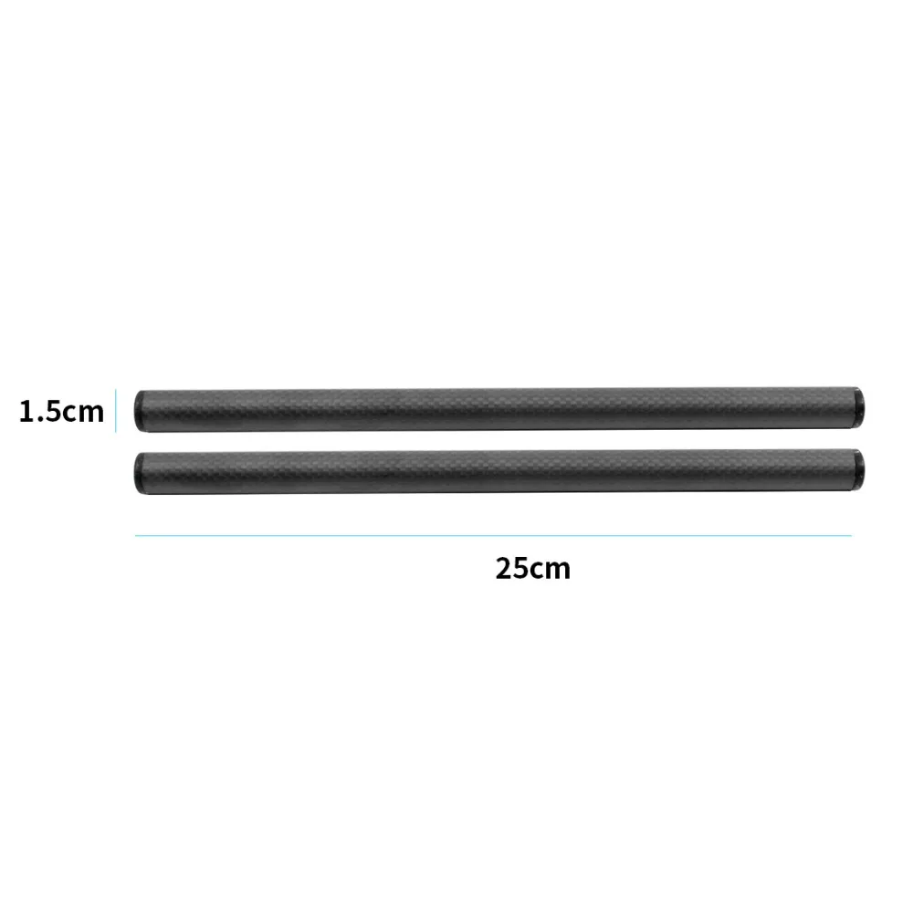 2PCS 10cm 25cm 30cm 40cm Carbon Fiber Tube Rod w/ 15mm Telephoto Lens Support fo
