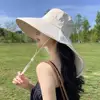 Wide Brim Sun Hat Women Anti-UV Protection Hiking Fisherman Cap Fold Summer Solid Beach Hat Neck Protection Sun Visors 1