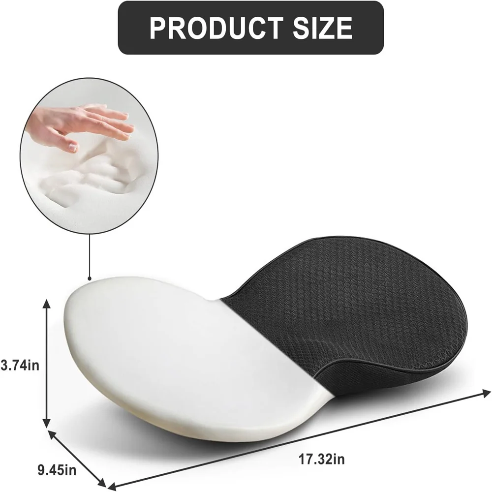 카시트 메모리 폼 쿠션, 운전석 엉덩이 쿠션, 통기성 증가 보호 허리 베개, 2 in 1